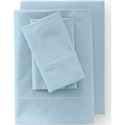 LANDS' END LANDS' END 400 THREAD COUNT PREMIUM SUPIMA COTTON NO IRON SATEEN FLAT BED SHEET