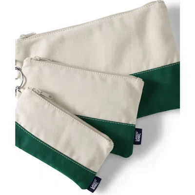 LANDS' END LANDS' END ZIP CANVAS POUCH 3 PACK