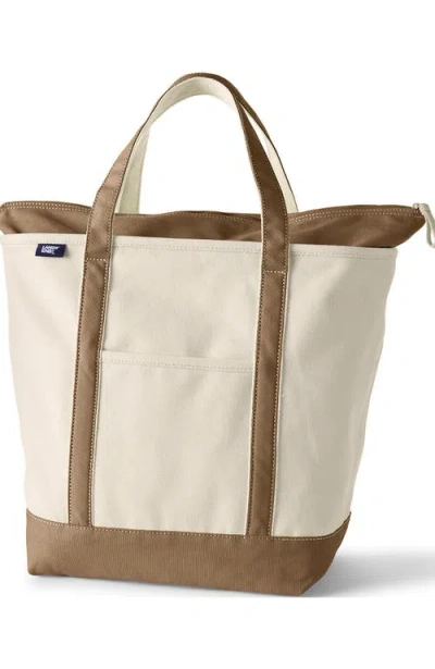 LANDS' END LANDS' END ZIP TOP CANVAS TOTE BAG