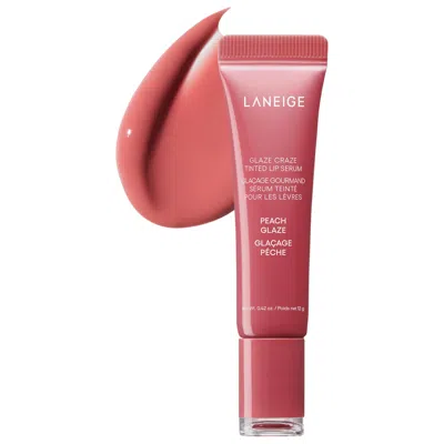 LANEIGE GLAZE CRAZE TINTED POLYPEPTIDE LIP SERUM PEACH GLAZE .42 OZ / 12 G