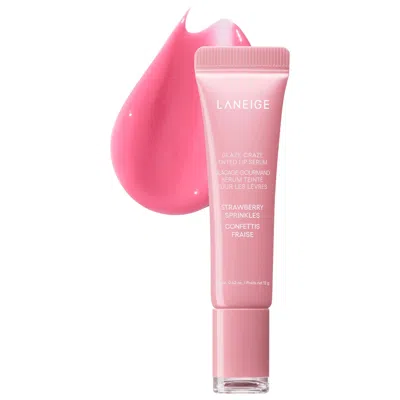 LANEIGE GLAZE CRAZE TINTED POLYPEPTIDE LIP SERUM STRAWBERRY SPRINKLES - COOL PINK .42 OZ/12 G