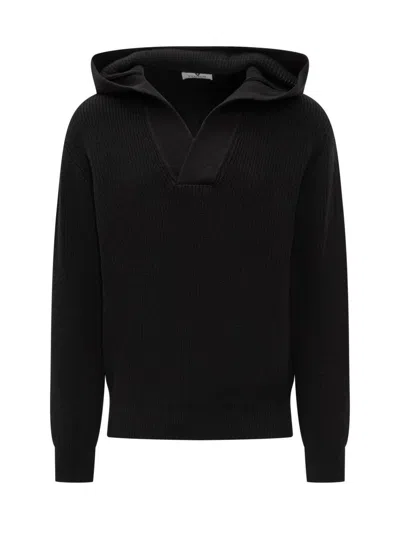 LANEUS LANEUS LANEUS BLACK HOODED SWEATER