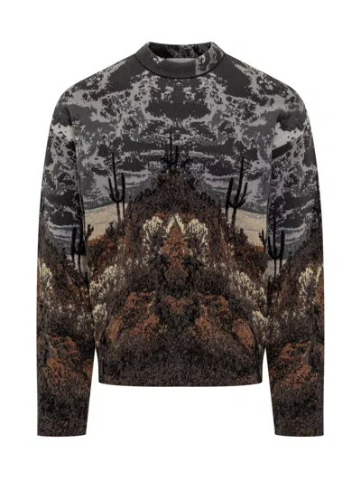LANEUS LANEUS LANEUS SWEATER WITH DESERT PATTERN