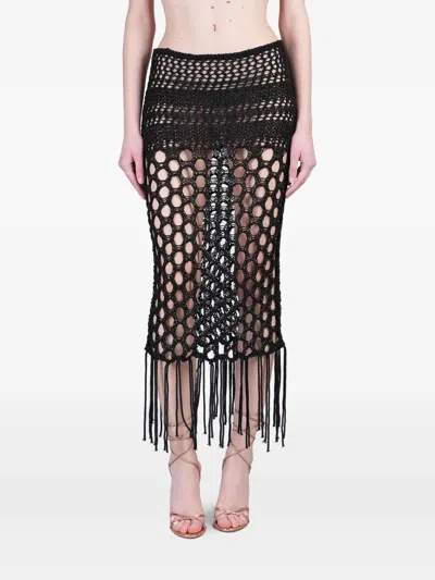 LANEUS OPEN-KNITTED LONG SKIRT