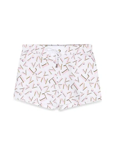 LANVIN ALLOVER LOGO SHORTS