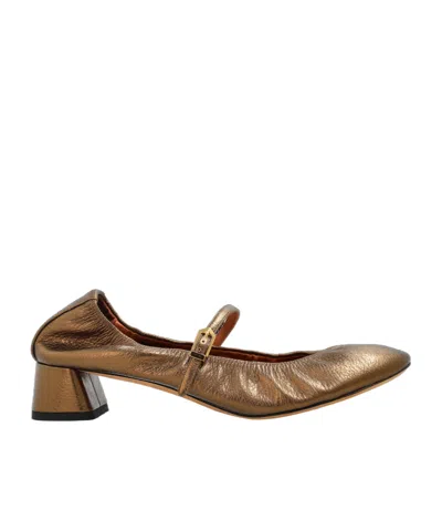 LANVIN LANVIN METALLIC MARY JANE PUMPS