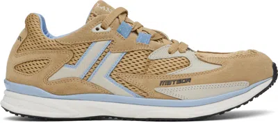 LANVIN BEIGE & BLUE METEOR RUNNER SNEAKERS