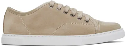 LANVIN BEIGE DBB1 SUEDE & PATENT LEATHER SNEAKERS