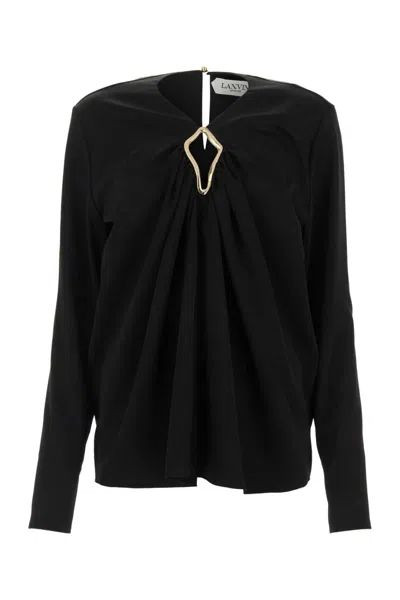 LANVIN LANVIN BLACK TRIACETATE BLEND BLOUSE