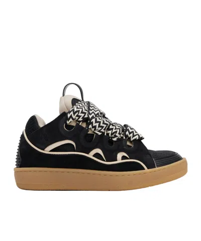 LANVIN CURB LEATHER SNEAKERS