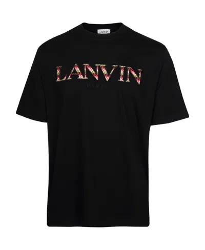 LANVIN LANVIN LOGO EMBROIDERED CREWNECK T-SHIRT