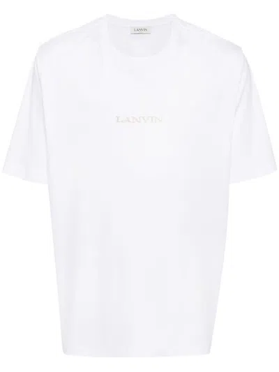 LANVIN LOGO-EMBROIDERED COTTON T-SHIRT