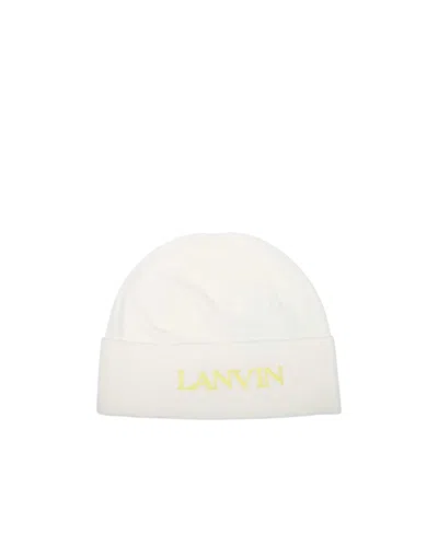 LANVIN LOGO EMBROIDERED WOOLEN CAP