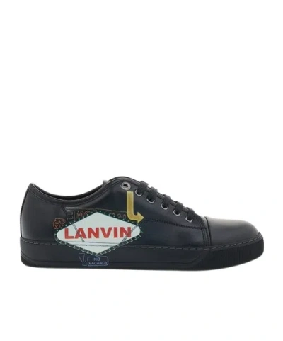 LANVIN LOGO-PRINT LOW-TOP SNEAKERS