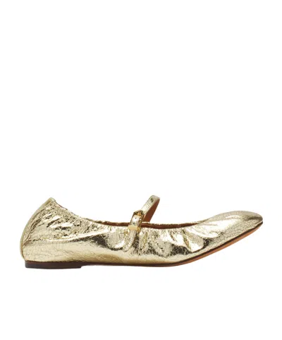 LANVIN LANVIN LOGO-TAG CRACKED BALLERINAS