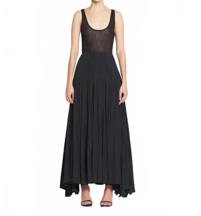 LANVIN LONG PLEATED SKIRT IN BLACK