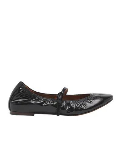 LANVIN LANVIN MARY JANE GLOSSY BUCKLE-STRAP BALLET FLATS