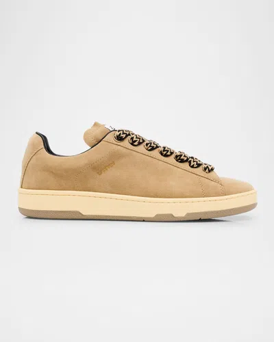 LANVIN MEN'S CURB LITE LEATHER LOW-TOP SNEAKERS