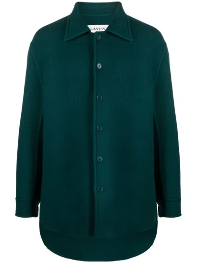 LANVIN MOHAIR-VIRGIN WOOL BLEND OVERSHIRT