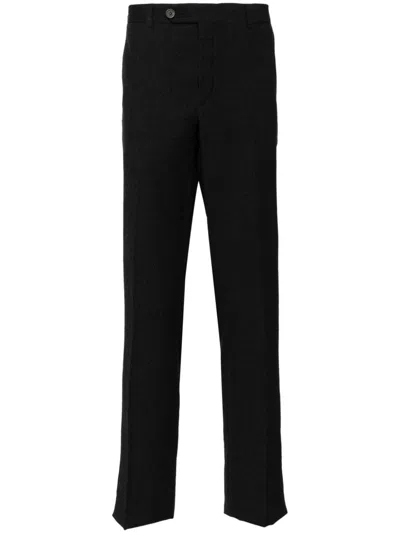 LANVIN PRESSED-CREASE WOOL TAILORED TROUSERS
