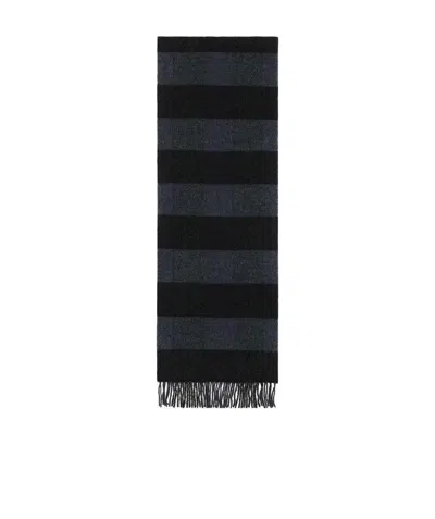LANVIN STRIPED FRINGED SCARF