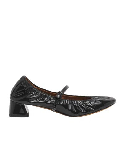 LANVIN LANVIN WEDGE-HEEL BUCKLE-STRAP BALLERINAS