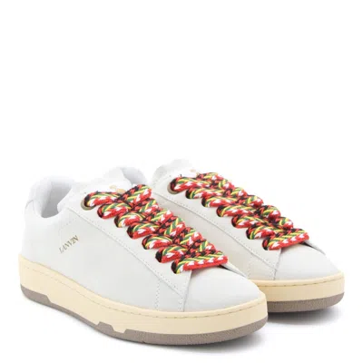LANVIN LANVIN WHITE LEATHER CURB LITE SNEAKERS