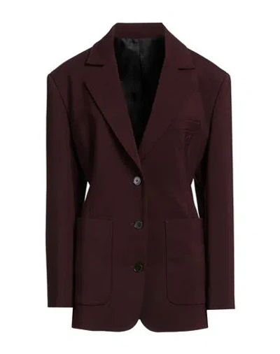 LANVIN LANVIN WOMAN BLAZER PLUM SIZE 6 VIRGIN WOOL, ELASTANE, POLYAMIDE