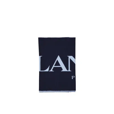 LANVIN LANVIN WOOL AND SILK LOGO SCARF
