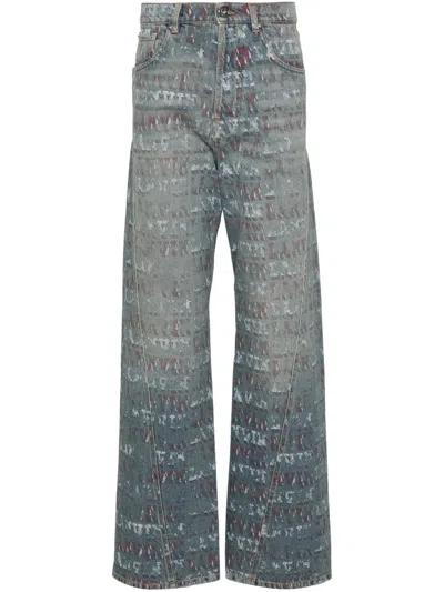 LANVIN X FUTURE LOGO-PRINT JEANS