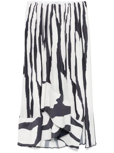 LANVIN ZEBRA-PRINT PLEATED MIDI SKIRT