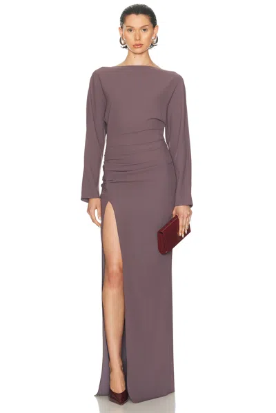 LAPOINTE STRETCH DRAPE CREPE OFF THE SHOULDER DRESS