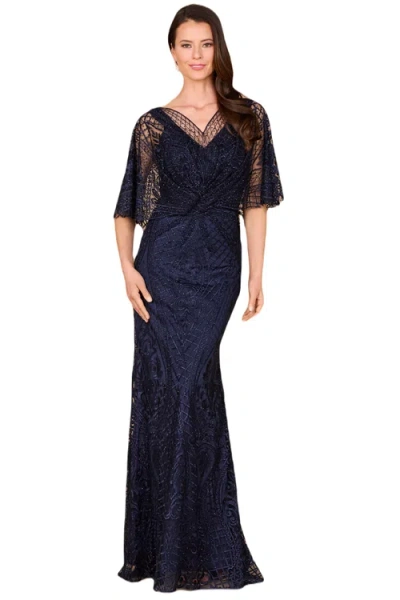 LARA NEW YORK LARA NEW YORK CAPE SLEEVE MERMAID GOWN