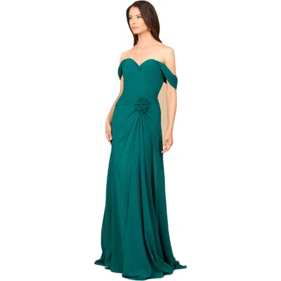 LARA NEW YORK LARA NEW YORK OFF SHOULDER CHIFFON DRESS