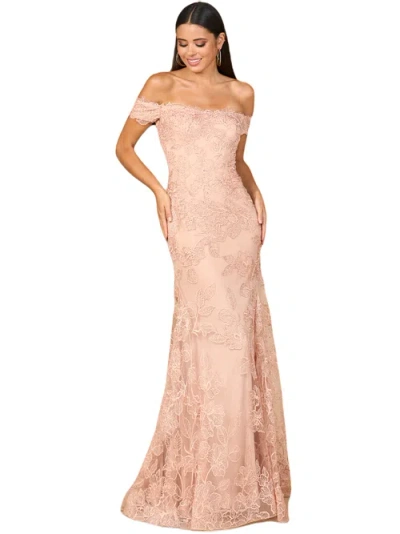 LARA NEW YORK LARA NEW YORK OFF SHOULDER LACE MERMAID GOWN