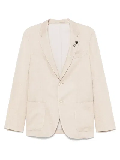 LARDINI BROOCH-DETAIL BLAZER