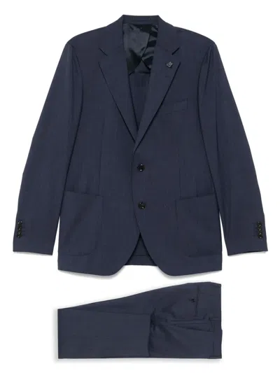 LARDINI BROOCH-DETAIL SUIT