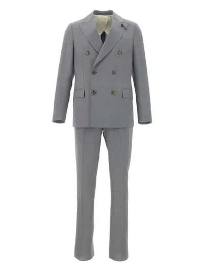 LARDINI DOUBLE-BREASTED PEAK LAPEL SUIT