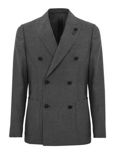 LARDINI DOUBLE-BREASTED WOOL JACKET