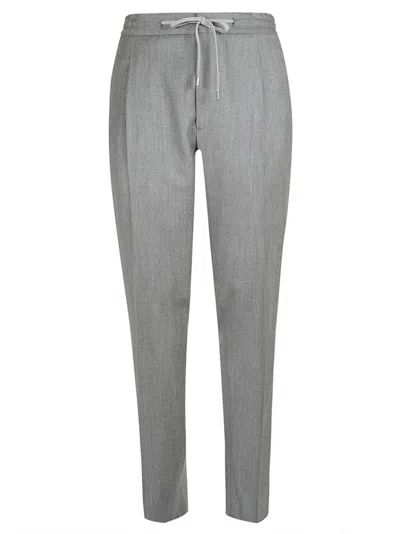 LARDINI LARDINI GRAY COTTON CORDUROY BLEND TAPERED PANTS