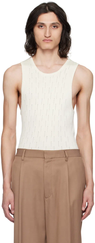 LARDINI OFF-WHITE LADDERING VEST