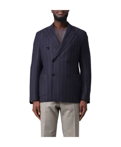 LARDINI PINSTRIPED DOUBLE-BREASTED BLAZER
