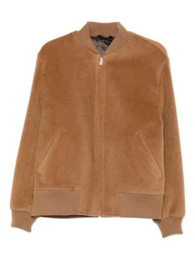 LARDINI RIBBED-COLLAR WOOL JACKET