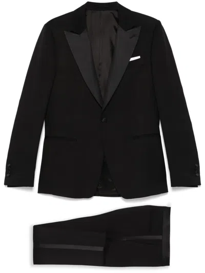 LARDINI SATIN-TRIM SUIT