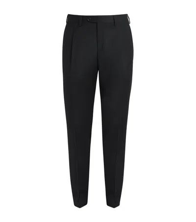 LARDINI WOOL-CASHMERE PLEATED TROUSERS