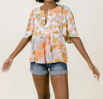 LAROQUE POLLY TOP IN SEASIDE FLORAL