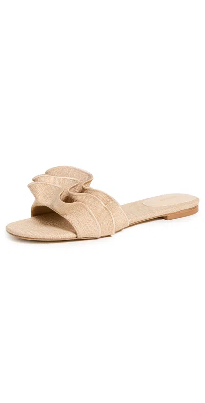 LARROUDE IVY RUFFLE SANDALS BEIGE/BEIGE