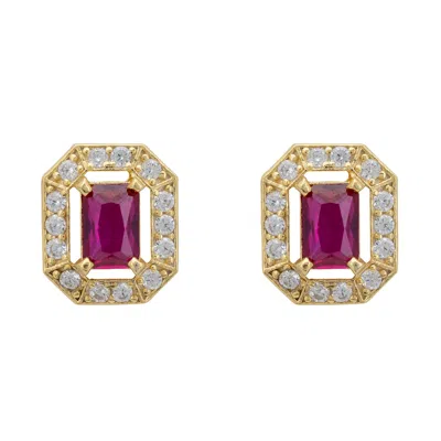 LATELITA WOMEN'S YELLOW / GOLD / RED WHISTLEDOWN GEMSTONE STUD EARRINGS RUBY GOLD