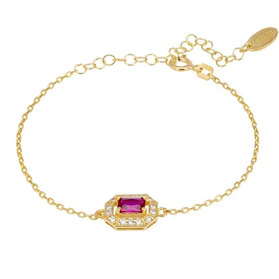 LATELITA WOMEN'S WHITE / RED / GOLD WHISTLEDOWN GEMSTONE BRACELET RUBY GOLD