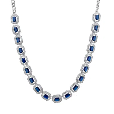 LATELITA WOMEN'S WHITE / BLUE / SILVER WHISTLEDOWN SAPPHIRE GEMSTONE NECKLACE SILVER